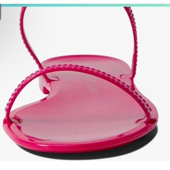 Stuart Weitzman Sawyer Slides Dual Band Size 8 EU 38.5 Flat Orchid NWOB Pink - Picture 8 of 12